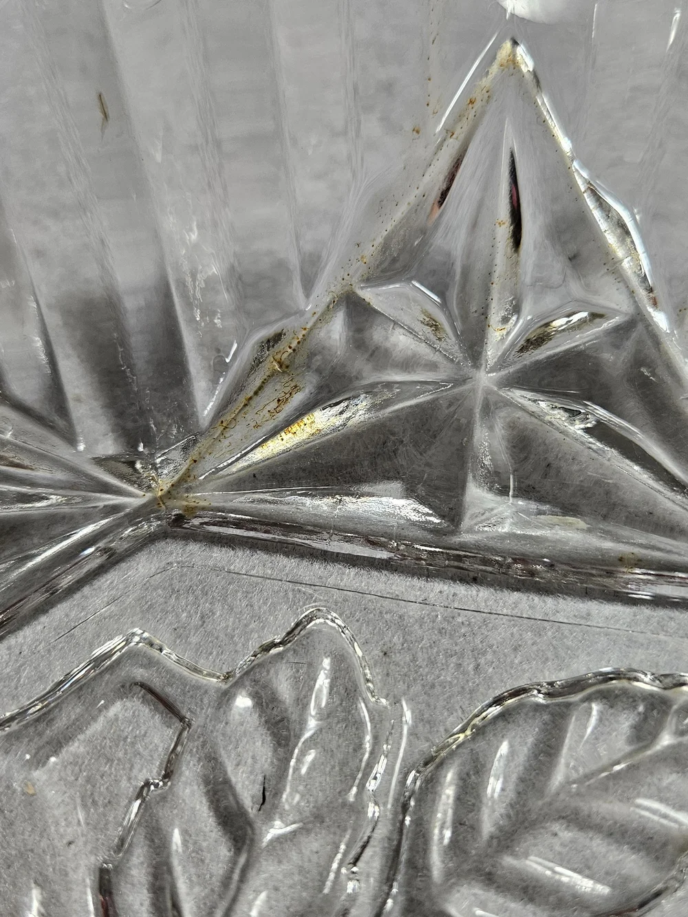 Vintage Clear Pressed Glass Fruit Plates